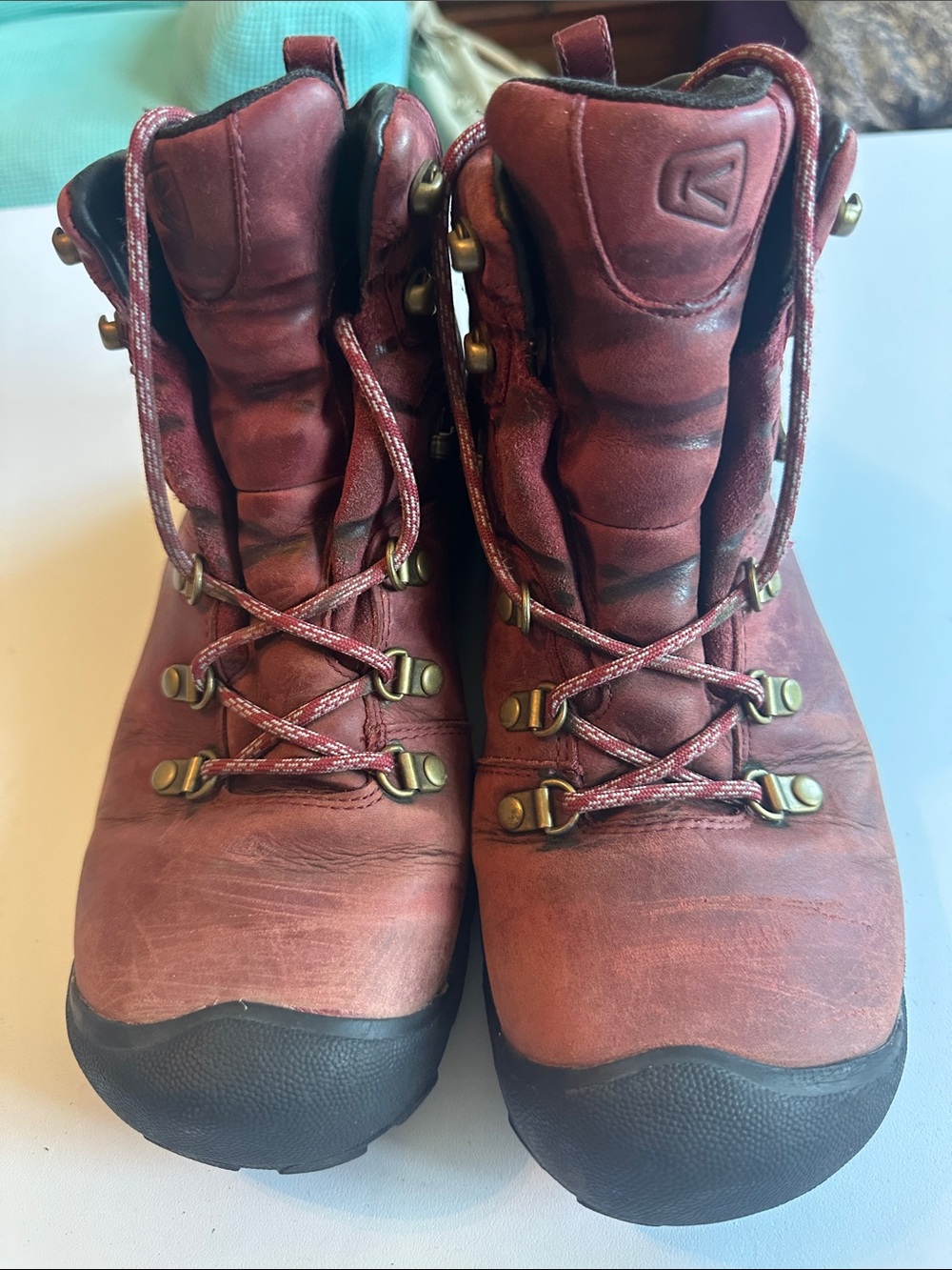 Keen Burgundy Lace-Up Hiking Boots